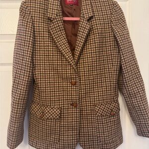 Pendleton Brown and Cream Checkered Blazer